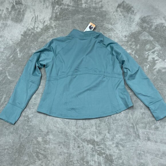 Jockey XXL Tulip Hem Yoga Jacket Arctic Blue Polyester/Spandex Womens NWT 6555 - Picture 2 of 7